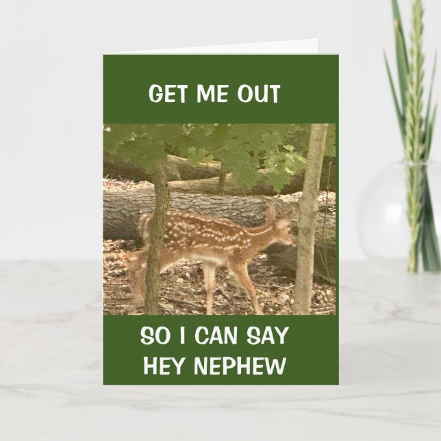 **BABY DEAR** SAYS HAPPY BIRTHDAY NEPHEW CARD (Front)