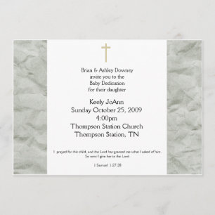 Baby Dedication Gender Neutral Baptism Invitation