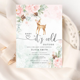 Baby deer Baby it's cold outside baby shower Invitation