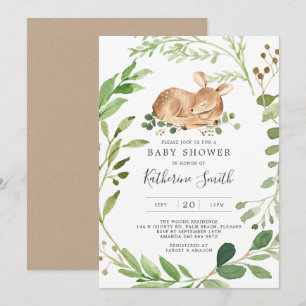 Baby Deer Baby Shower Invitation