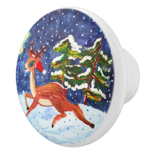 Baby Deer Ceramic Knob
