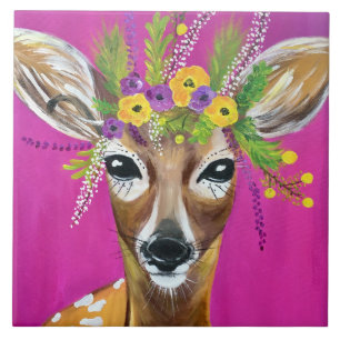 Baby Deer Ceramic Tile