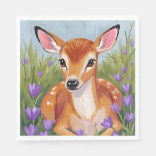 Baby Deer Fawn Animal Painting Watercolor Art Napkin