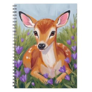 Baby Deer Fawn Animal Watercolor Painting Notebook