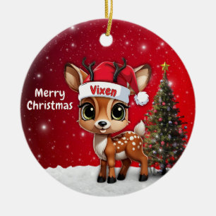 Baby Deer, Fawn, Doe, Reindeer🦌 🎄Merry Christmas Ceramic Tree Decoration
