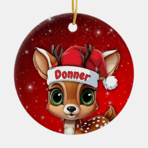 Baby Deer, Fawn, Doe, Reindeer🦌 🎄Merry Christmas Ceramic Tree Decoration