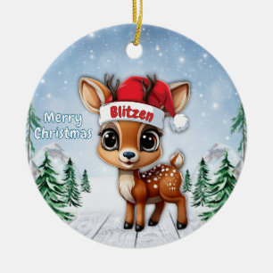 Baby Deer, Fawn, Doe, Reindeer🦌 🎄Merry Christmas Ceramic Tree Decoration