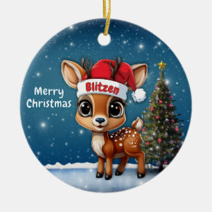 Baby Deer, Fawn, Doe, Reindeer🦌 🎄Merry Christmas Ceramic Tree Decoration