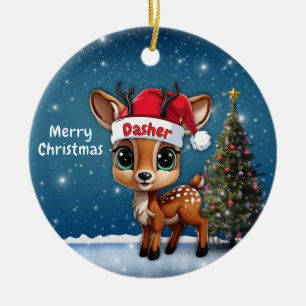 Baby Deer, Fawn, Doe, Reindeer🦌 🎄Merry Christmas Ceramic Tree Decoration