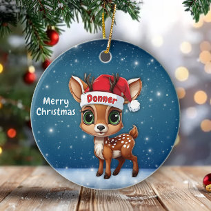 Baby Deer, Fawn, Doe, Reindeer🦌 🎄Merry Christmas Ceramic Tree Decoration