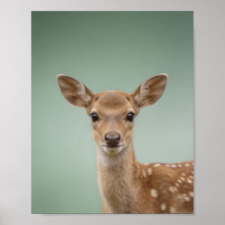 Baby Deer Fawn Portrait – Cute Nursery Animal Wall Poster