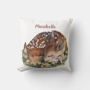 Baby Deer Girls Personalised Cushion