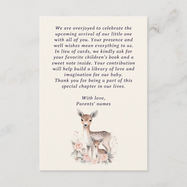 Baby Deer Mother Forest Animals Books for Baby Enclosure Card (Front)
