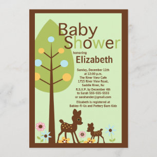 Baby Deer Neutral Baby Shower Invitation
