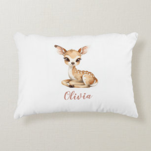 Baby Deer Nursery Lumbar Pillow   Custom Name