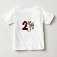 Baby Deer Plaid Second Birthday Shirt