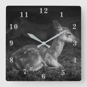 Baby Deer Square Wall Clock