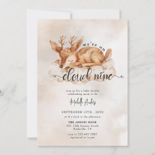 Baby Deer   Watercolor Girl Baby Shower Invitation