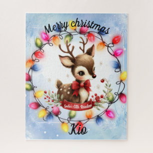 Baby Deer within a wreath of lights Jigsaw Puzzle
