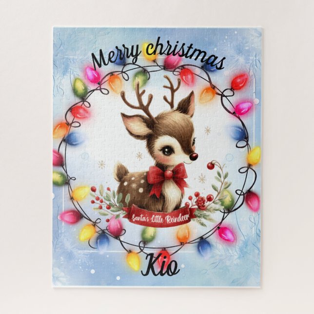 Baby Deer within a wreath of lights Jigsaw Puzzle (Vertical)