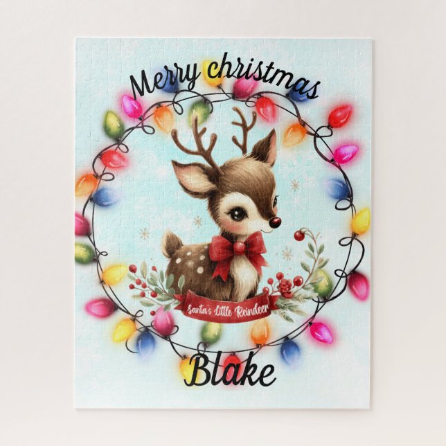 Baby Deer within a wreath of lights Jigsaw Puzzle (Vertical)