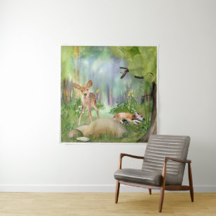 Baby Deer Woodland Friends Tapestry