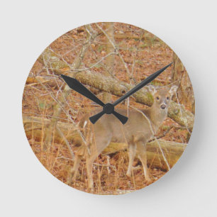 Baby Deer's First  winter Round Clock