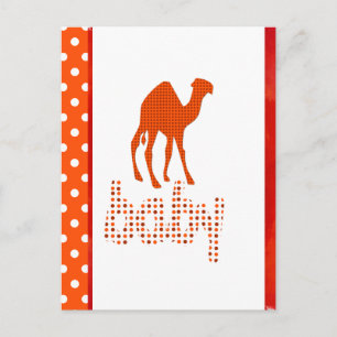 Baby Design Red Camel Postcard