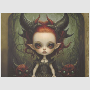 Baby Devil Gothic Fantasy Dark Whimsical Decoupage Tissue Paper
