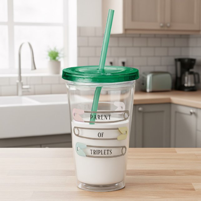 Baby Diaper Pin Custom Acrylic Tumbler (You can change the text to your name and your babies)