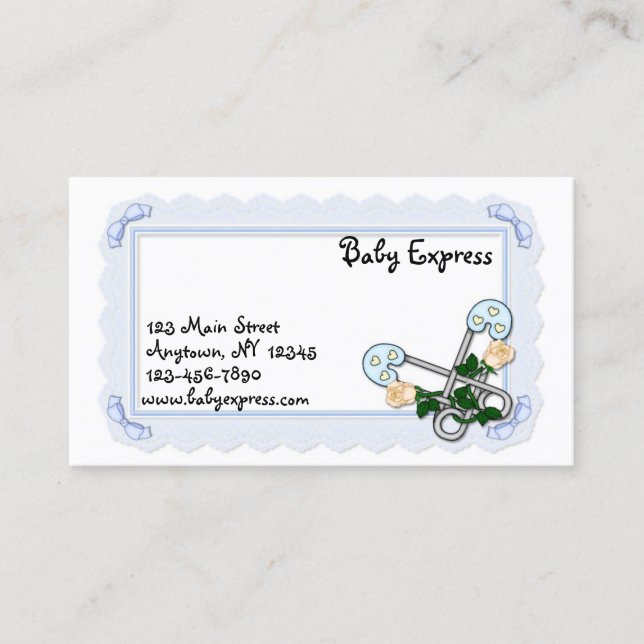 Baby Diaper Pins Business Card (Front)