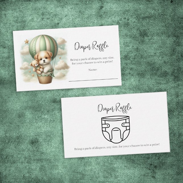 Baby Diaper Raffle Puppy Adventure Hot Air Balloon Enclosure Card (Creator Uploaded)