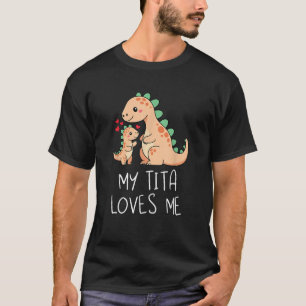 Baby Dino and Grandma My Tita Loves Me Funny Dinos T-Shirt