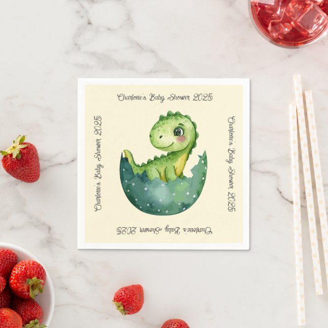 Baby Dino Baby Shower Napkin (Insitu)