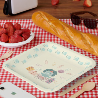 Baby Dino Birthday Paper Plate