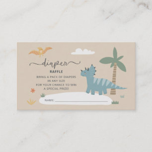 Baby Dino Hatching Soon Diaper Raffle Card