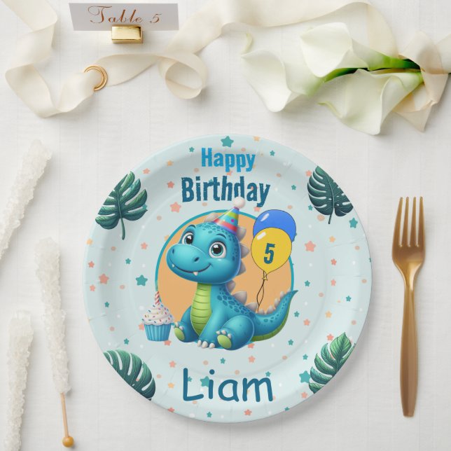 Baby Dino Paper Plates (Wedding)