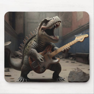 Baby Dino with a Guitar Mouse Mat