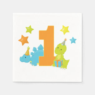 Baby Dinosaur 1st Birthday Napkin