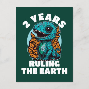 Baby Dinosaur 2 Years Old Birthday Postcard
