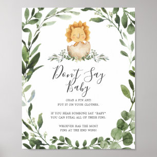 Baby Dinosaur Baby Shower Don't Say Baby Sign
