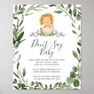 Baby Dinosaur Baby Shower Don't Say Baby Sign