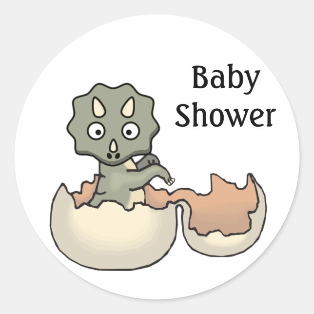 Baby Dinosaur Baby Shower Envelope Sticker (Front)