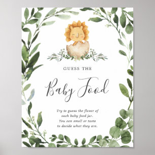 Baby Dinosaur Baby Shower Guess The Baby Food Sign