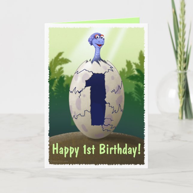 Baby Dinosaur Birthday Card (Front)