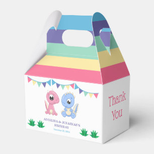 Baby Dinosaur Boy and Girl Joint Birthday Favour Box