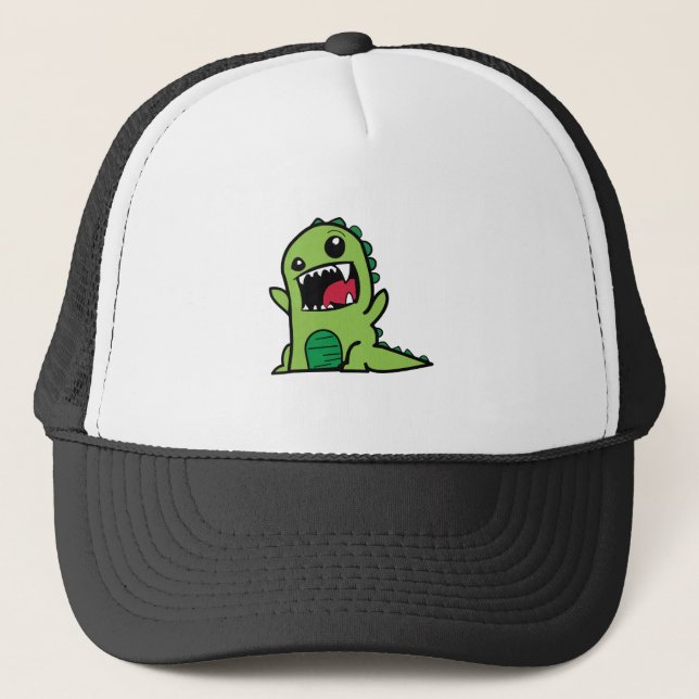 Baby dinosaur cartoon trucker hat (Front)