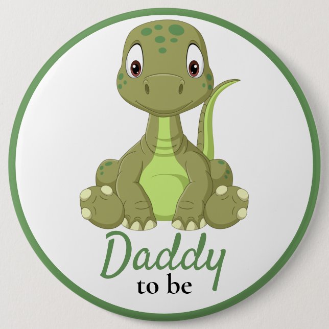 Baby Dinosaur Daddy Baby Shower  Button (Front)