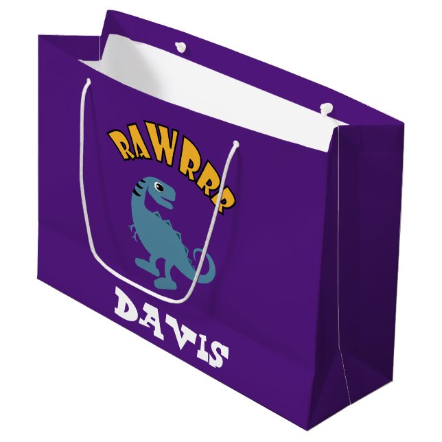 Baby Dinosaur Design - Gift Bag - Large (Front Angled)