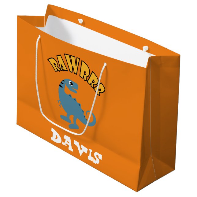 Baby Dinosaur Design - Gift Bag - Large (Front Angled)
